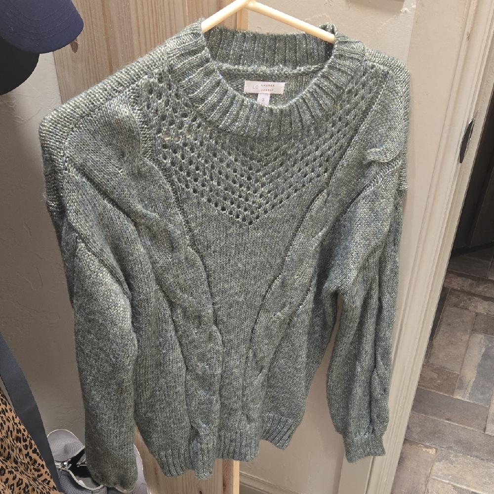 J. Crew Men's Sage Cable Knit Sweater